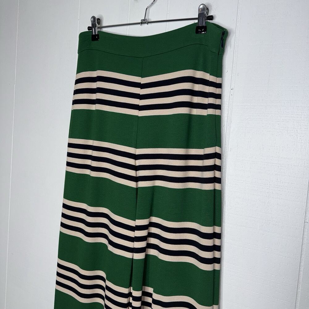 Pearl By Lela Rose Women’s Striped Green Trousers Wide Leg Size 8 - Picture 3 of 6